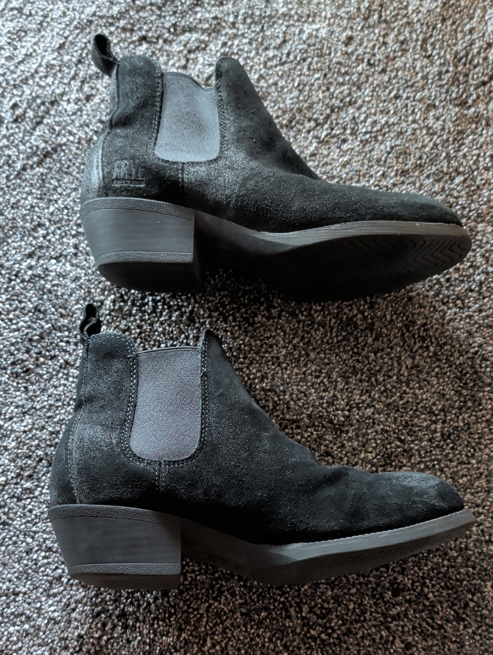Frye Black Suede Chelsea Ankle Booties